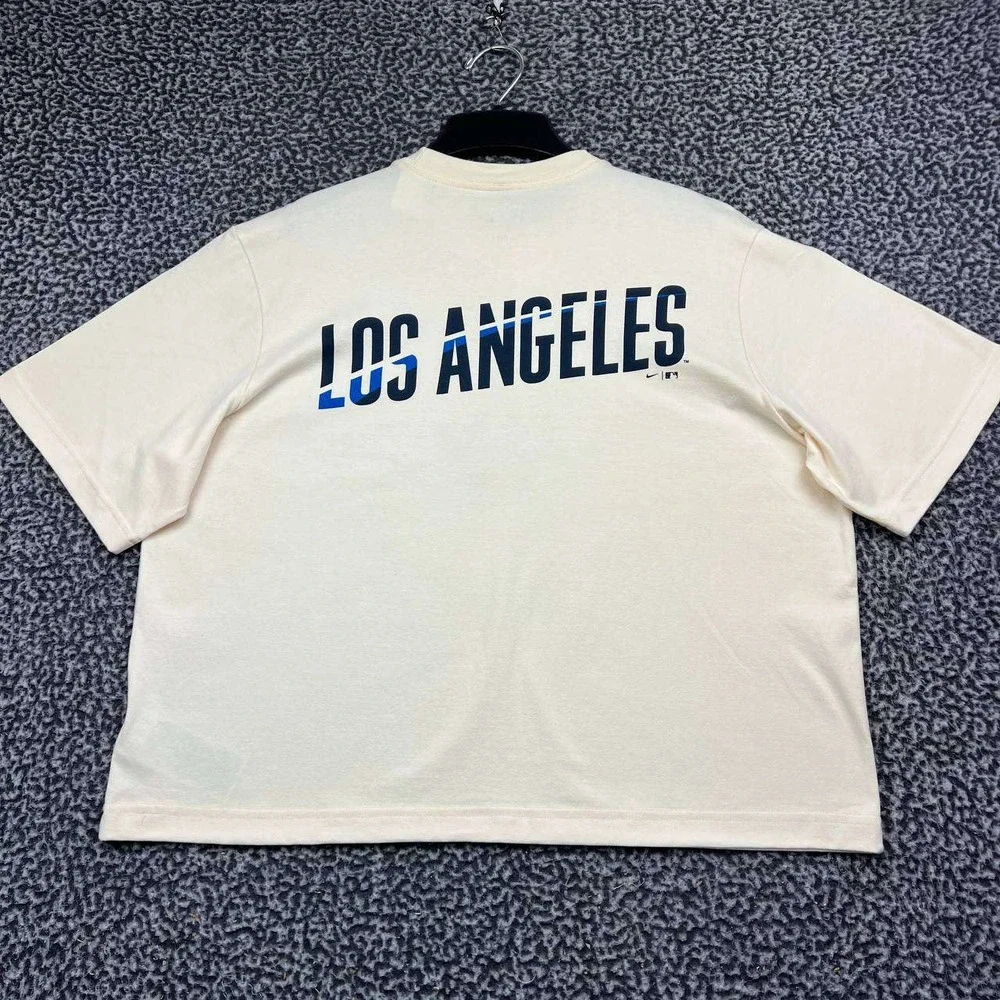 Nike Los Angeles Dodgers MLB Shirt Women Medium Cream Oversized New M
